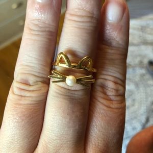 Kate Spade gold cat ring size 8